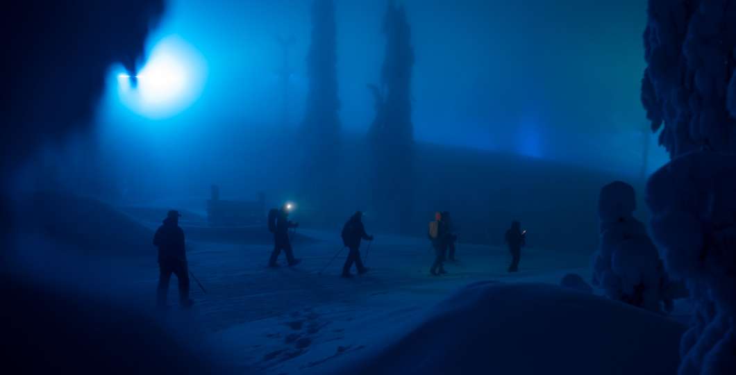Polar Night Light Snowshoeing Ruka